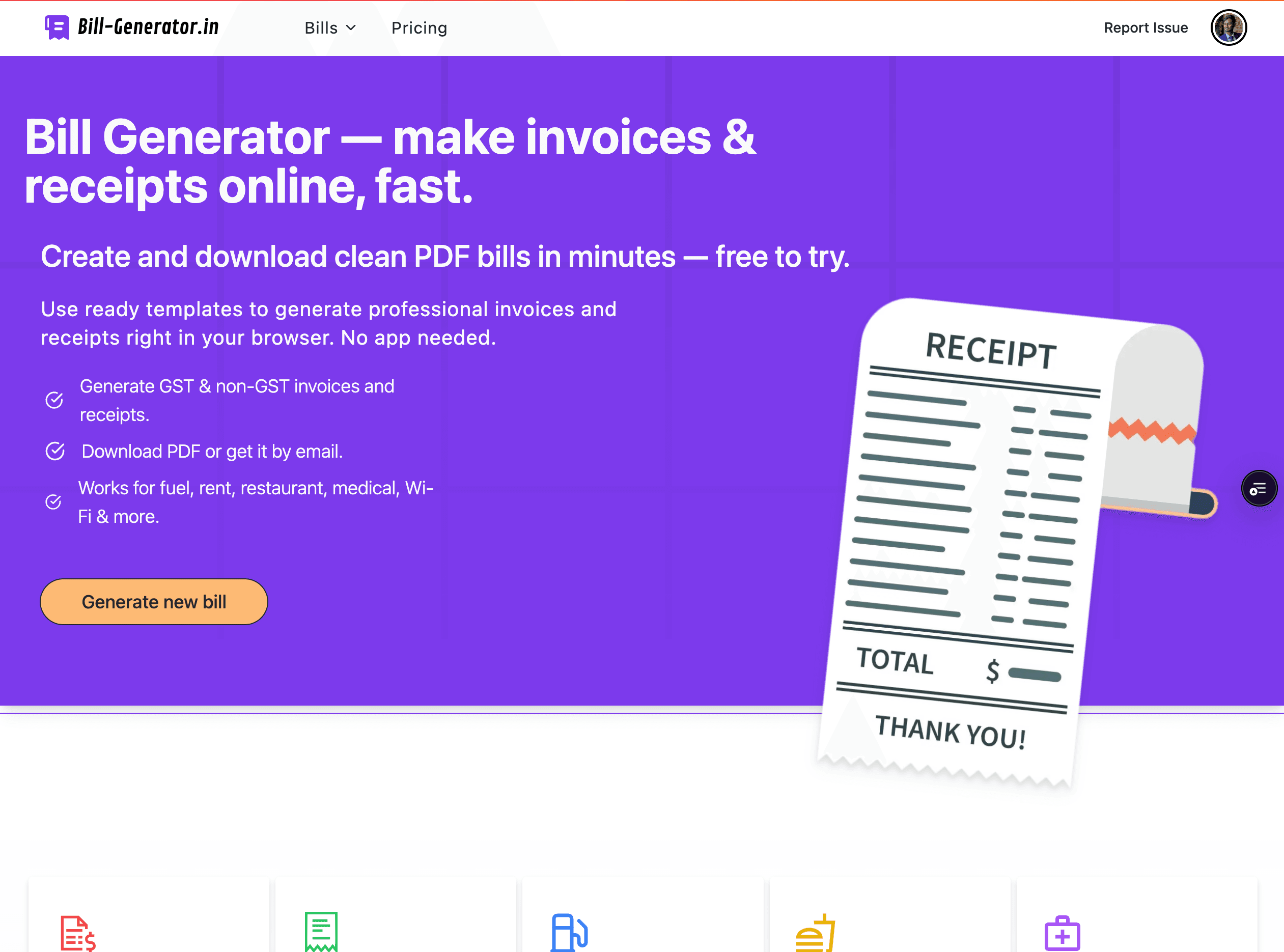 Bill Generator showcase